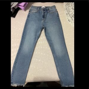 Zara blue denim stretch skinny jeans